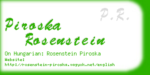 piroska rosenstein business card